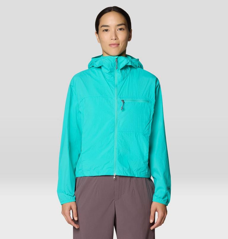 Women's Wind Veil Hooded Jacket, Color: Aqua Marina, image 1