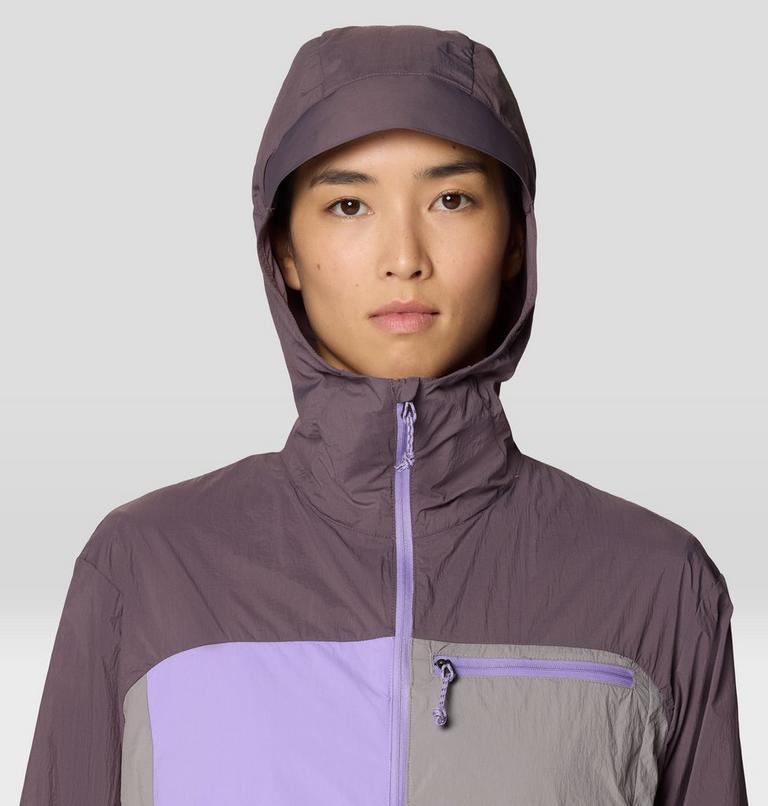Women's Wind Veil Hooded Jacket, Color: Purple Sage, Harbor Violet, Approaching , image 6