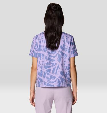 Women's Sun Drift Cooling Short Sleeve Shirt, Color: Best Coast Blue Brushstrokes Print, image 15