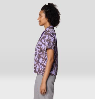 Women's Sun Drift Cooling Short Sleeve Shirt, Color: Purple Sage Brushstrokes Print, image 8