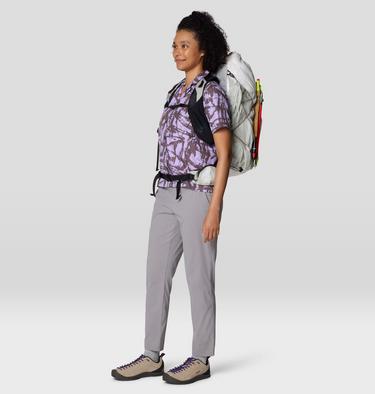 Women's Sun Drift Cooling Short Sleeve Shirt, Color: Purple Sage Brushstrokes Print, image 6