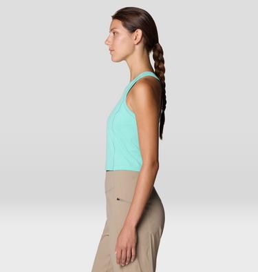 Women's Mountain Stretch Tanklette, Color: Icy Teal, image 3