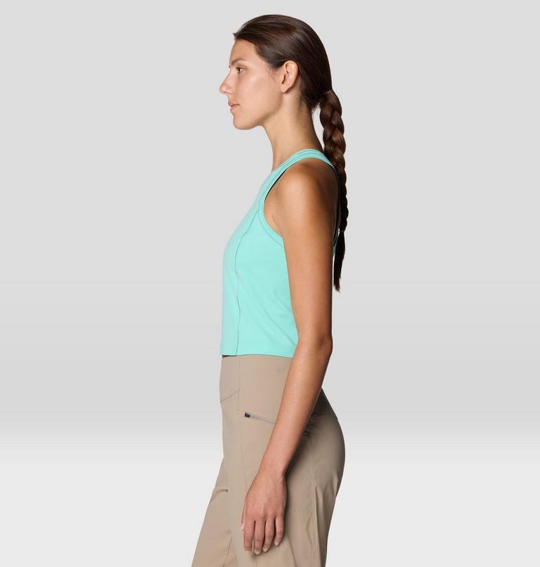 Women's Mountain Stretch Tanklette, Color: Icy Teal, image 3
