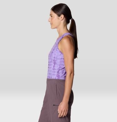 Women's Mountain Stretch Tanklette, Color: Harbor Violet Prismatic Print, image 20