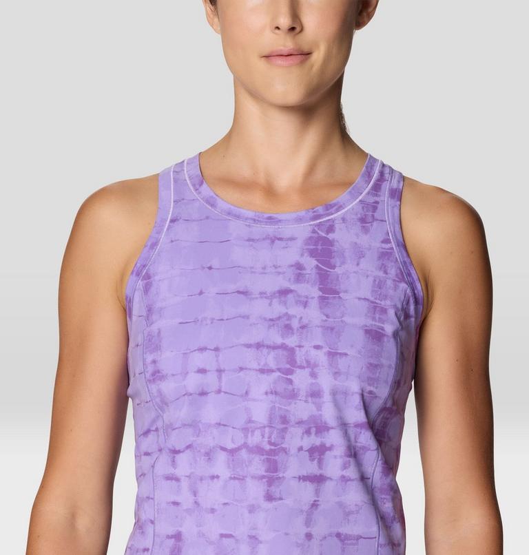 Women's Mountain Stretch Tanklette, Color: Harbor Violet Prismatic Print, image 5
