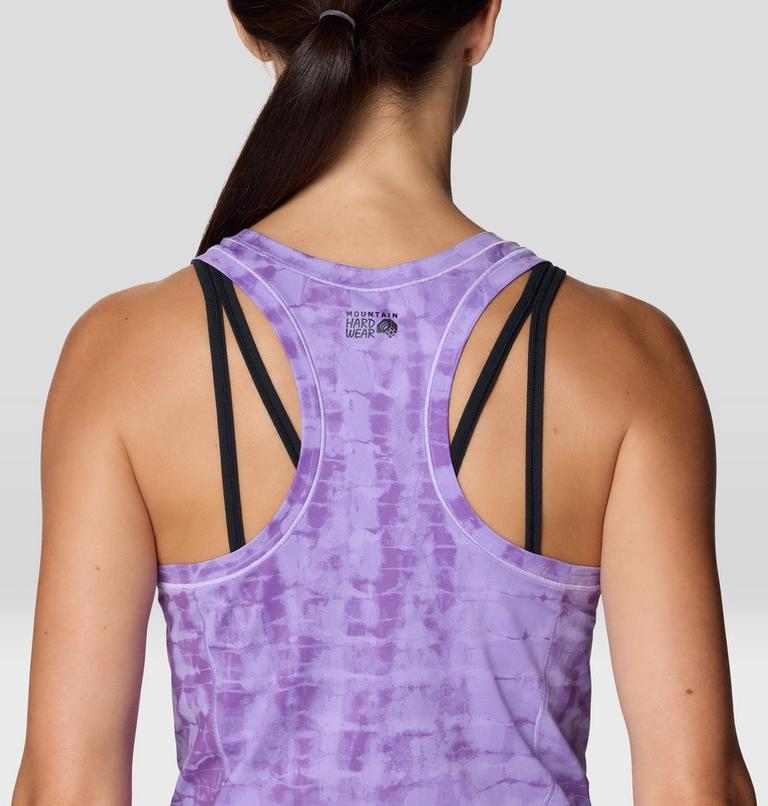 Women's Mountain Stretch Tanklette, Color: Harbor Violet Prismatic Print, image 6