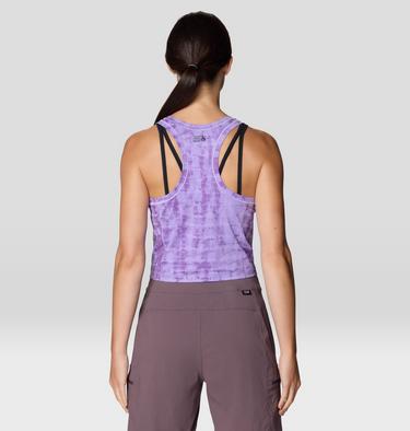 Women's Mountain Stretch Tanklette, Color: Harbor Violet Prismatic Print, image 19