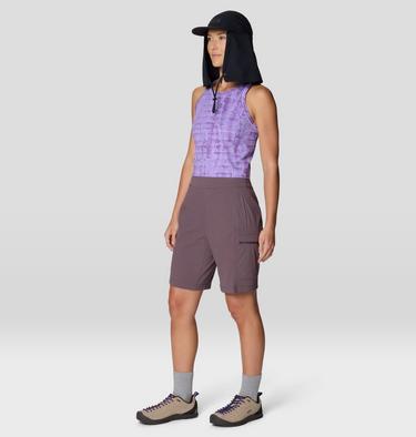 Women's Mountain Stretch Tanklette, Color: Harbor Violet Prismatic Print, image 18