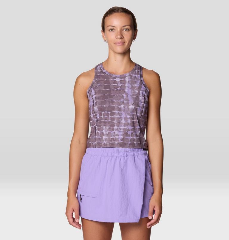 Women's Mountain Stretch Tanklette, Color: Purple Sage Prismatic Print, image 5
