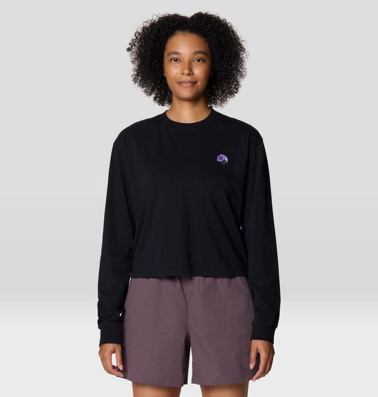 Women's MHW Nut Boxy Crop Long Sleeve, Color: Black, image 1