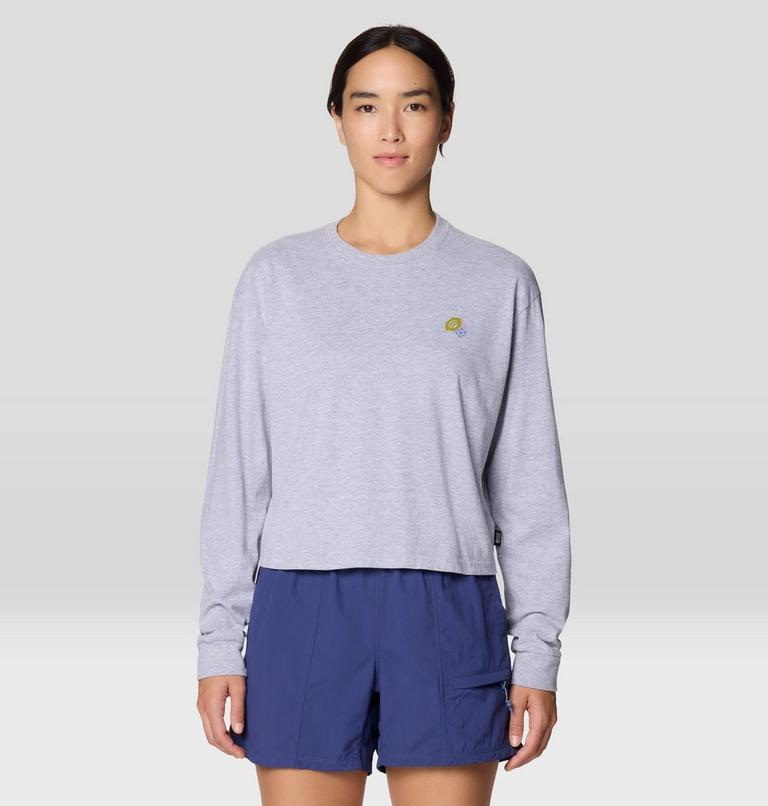 Women's MHW Nut Boxy Crop Long Sleeve, Color: Hardwear Grey Heather, image 1