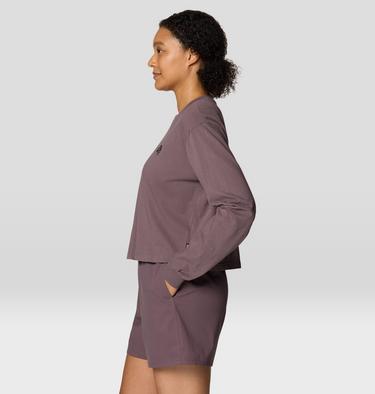 Women's MHW Nut Boxy Crop Long Sleeve, Color: Purple Sage, image 7