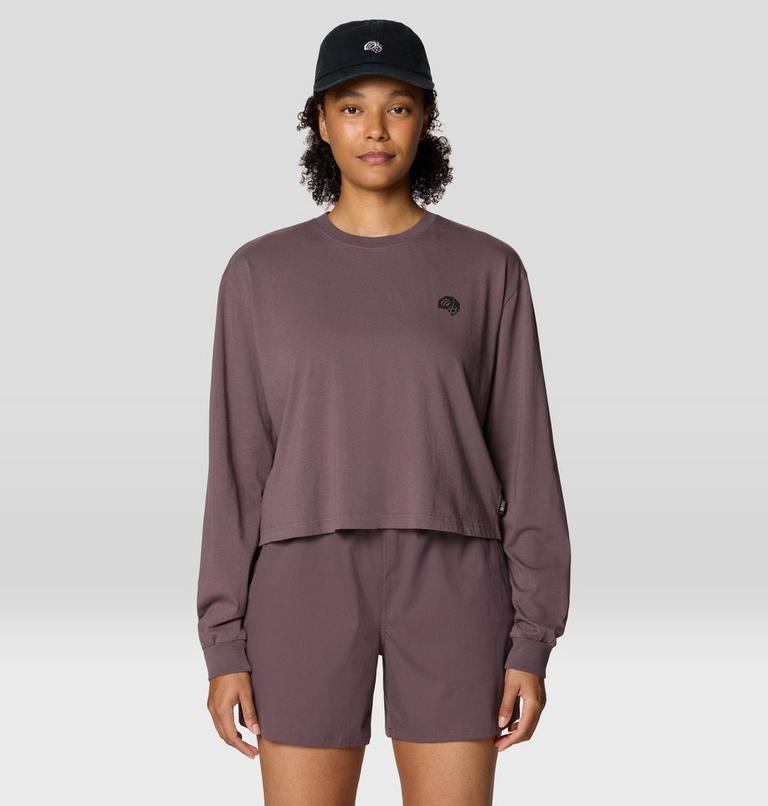 Women's MHW Nut Boxy Crop Long Sleeve, Color: Purple Sage, image 6