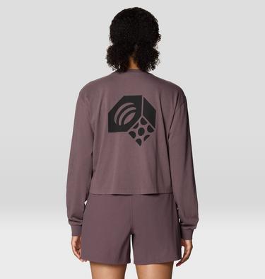 Women's MHW Nut Boxy Crop Long Sleeve, Color: Purple Sage, image 6