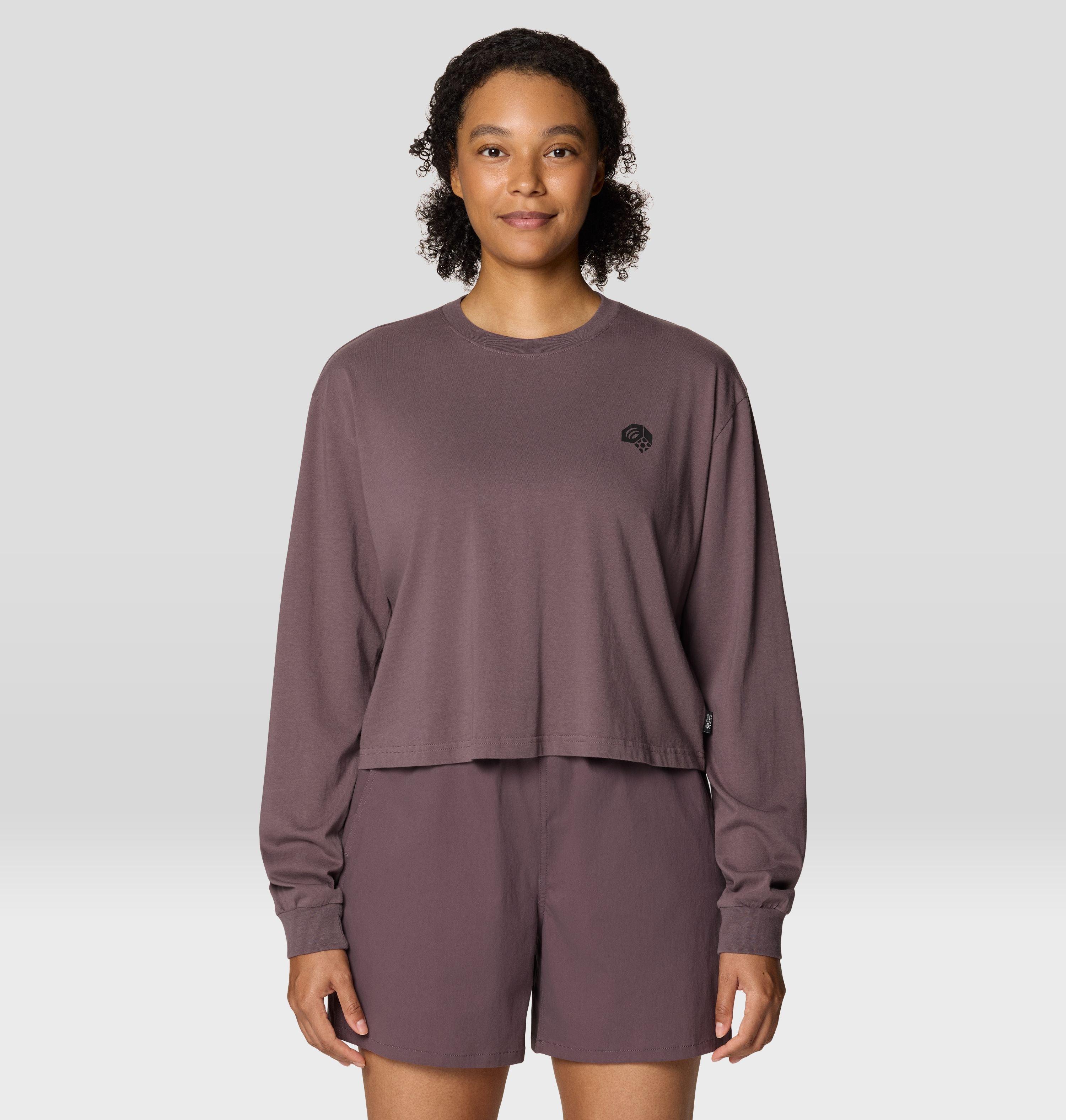 Mountain Hardwear Women's MHW Nut Boxy Crop Long Sleeve Shirt - S - Purple