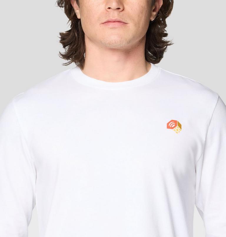 Men's Tri-Color Logo Long Sleeve, Color: White, image 4