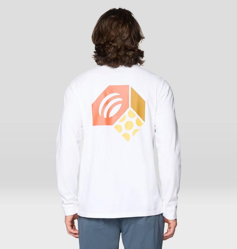 Men's Tri-Color Logo Long Sleeve, Color: White, image 2