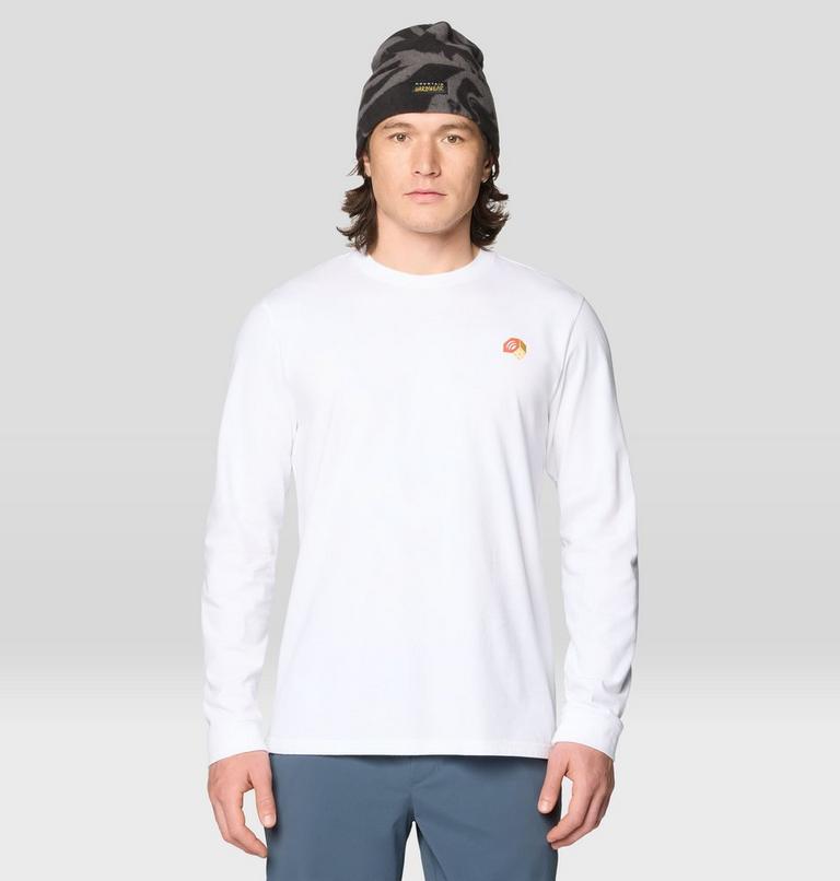 Men's Tri-Color Logo Long Sleeve, Color: White, image 1