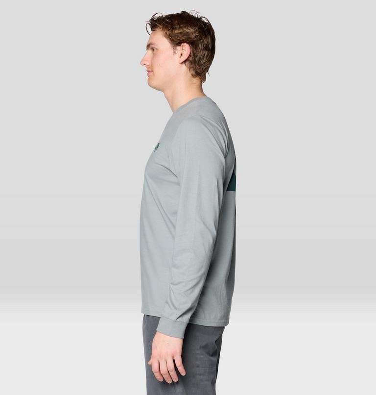 Men's Tri-Color Logo Long Sleeve, Color: Wet Stone, image 3