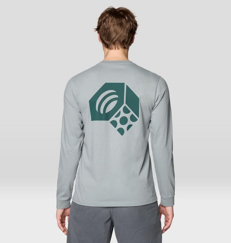 Men's Tri-Color Logo Long Sleeve, Color: Wet Stone, image 2