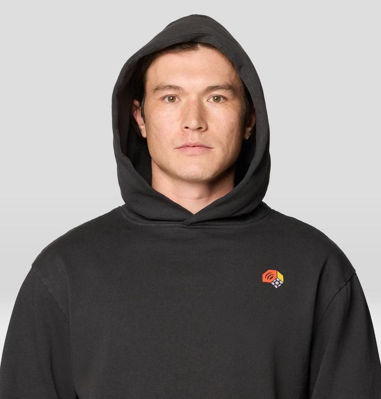 Men's Tri-Color Logo Garment Dyed Hoody, Color: Stealth Grey, image 5