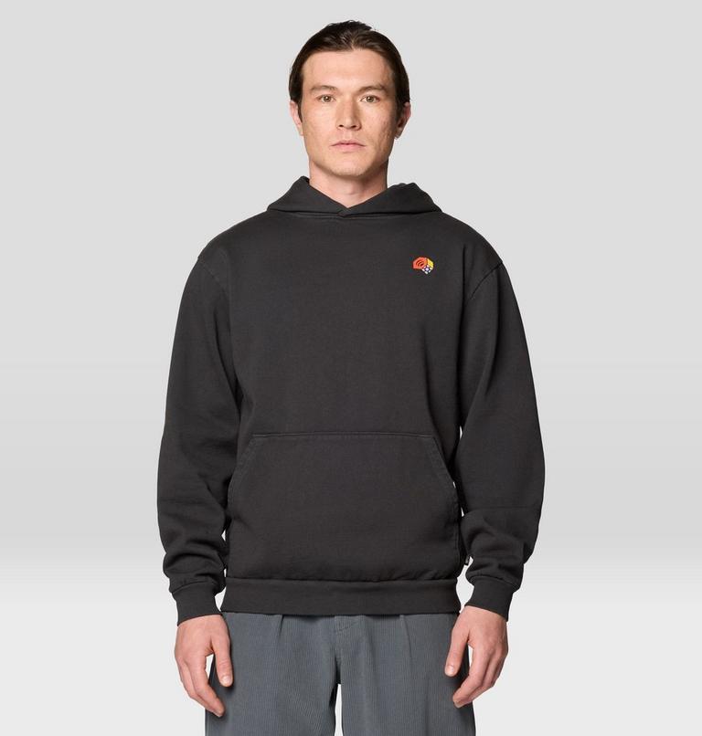 Men's Tri-Color Logo Garment Dyed Hoody, Color: Stealth Grey, image 1