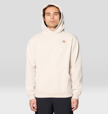 Men's Tri-Color Logo Garment Dyed Hoody, Color: Fossil, image 4