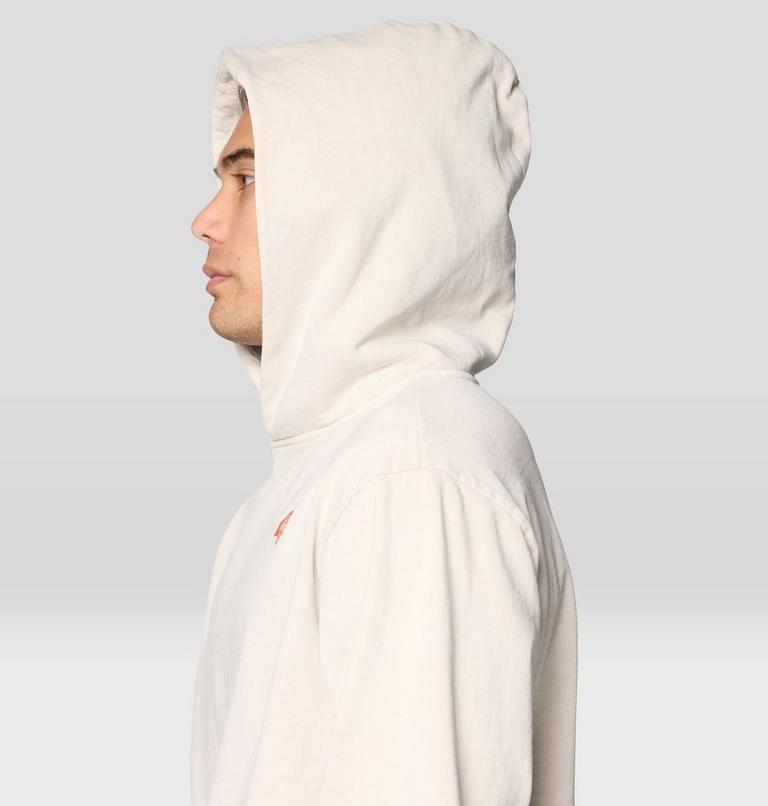 Men's Tri-Color Logo Garment Dyed Hoody, Color: Fossil, image 7
