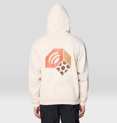 Men's Tri-Color Logo Garment Dyed Hoody, Color: Fossil, image 2