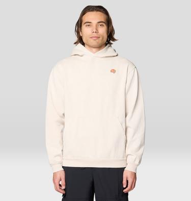 Men's Tri-Color Logo Garment Dyed Hoody, Color: Fossil, image 1