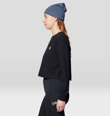 Women's Tri-Color Logo Crop Long Sleeve, Color: Black, image 7