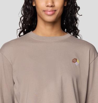 Women's Tri-Color Logo Crop Long Sleeve, Color: Wild Taupe, image 4