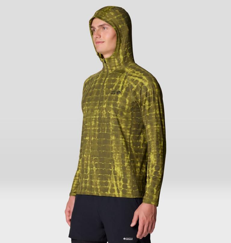 Men's Crater Lake Zip Hoody, Color: Combat Green Prismatic Print, image 5