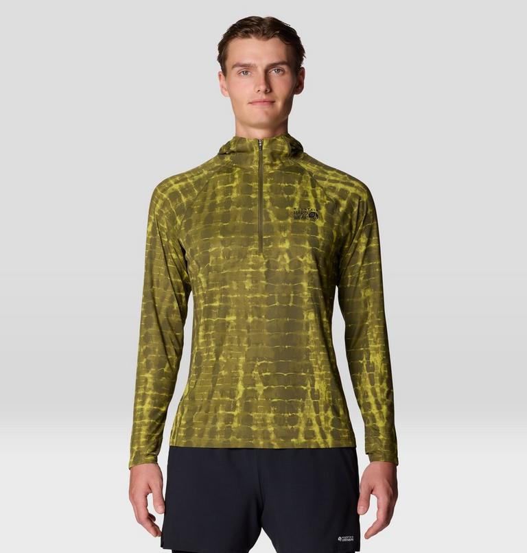 Men's Crater Lake Zip Hoody, Color: Combat Green Prismatic Print, image 1