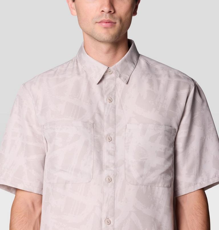 Men's Sun Drift Cooling Printed Short Sleeve Shirt, Color: City Fog Brushstrokes Print, image 5