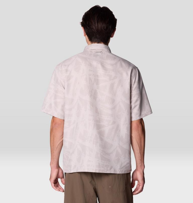 Men's Sun Drift Cooling Printed Short Sleeve Shirt, Color: City Fog Brushstrokes Print, image 3