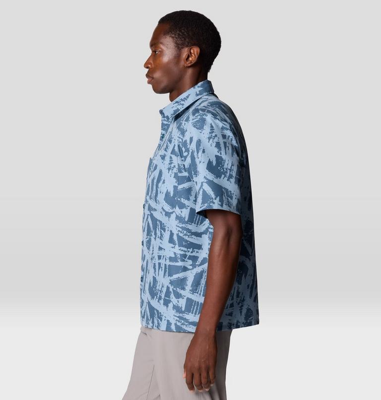 Men's Sun Drift Cooling Printed Short Sleeve Shirt, Color: Element Brushstrokes Print, image 3