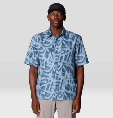 Men's Sun Drift Cooling Printed Short Sleeve Shirt, Color: Element Brushstrokes Print, image 1