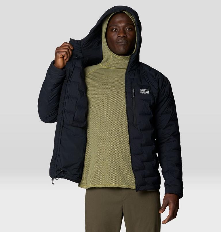 Men's StretchDown Hooded Jacket, Color: Black, image 8