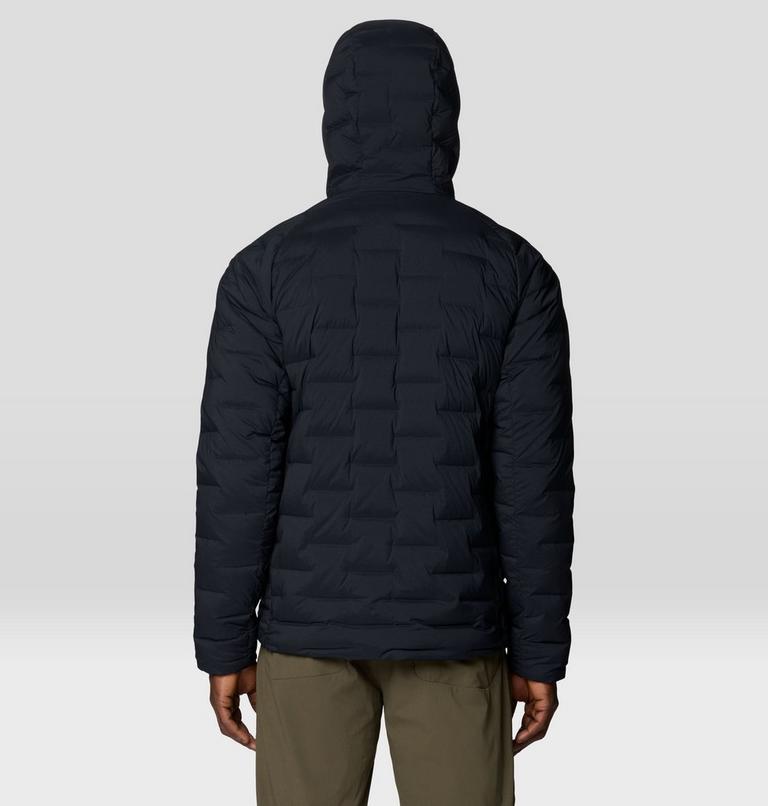 Men's StretchDown Hooded Jacket, Color: Black, image 3