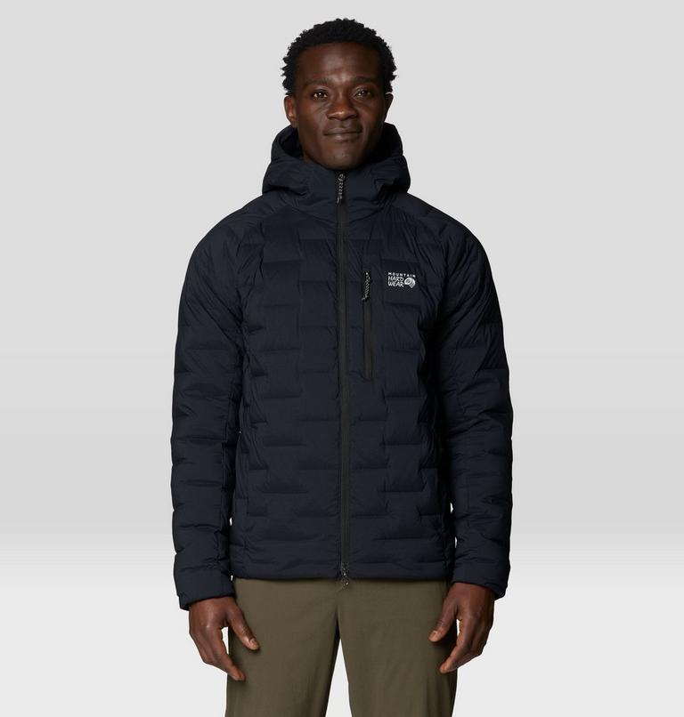 Men's StretchDown Hooded Jacket, Color: Black, image 1