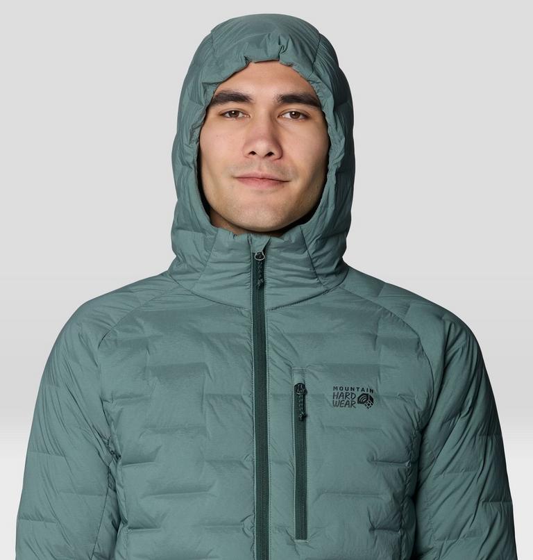 Men's StretchDown Hooded Jacket, Color: Thunderhead Grey, image 5