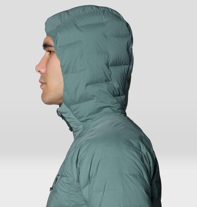 Men's StretchDown Hooded Jacket, Color: Thunderhead Grey, image 6