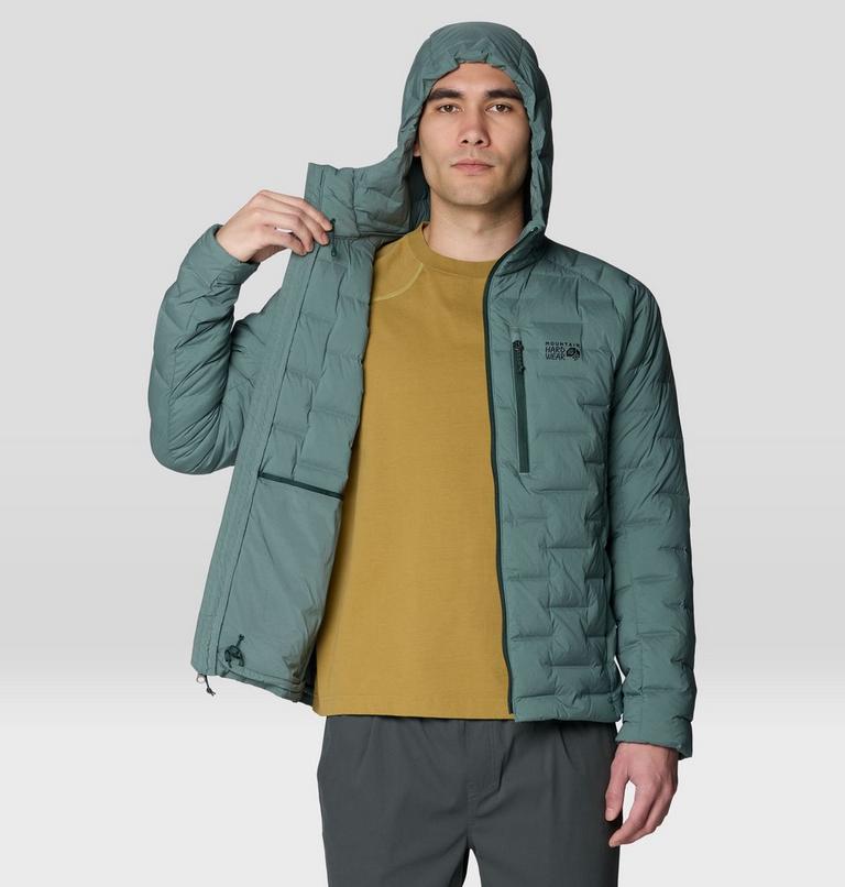 Men's StretchDown Hooded Jacket, Color: Thunderhead Grey, image 8