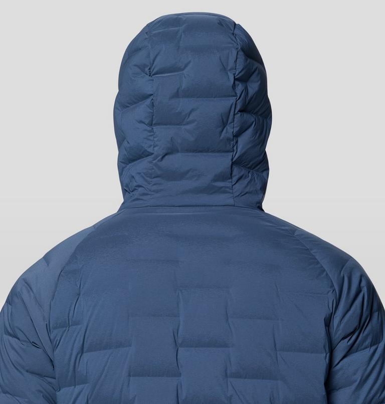 Men's StretchDown Hooded Jacket, Color: Astral Blue, Bright Fatigue, image 7