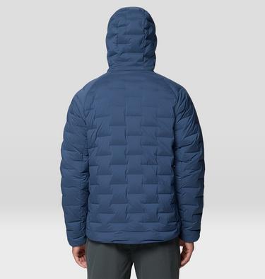 Men's StretchDown Hooded Jacket, Color: Astral Blue, Bright Fatigue, image 4