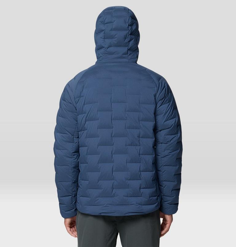Men's StretchDown Hooded Jacket, Color: Astral Blue, Bright Fatigue, image 2