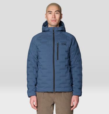 Men's StretchDown Hooded Jacket, Color: Astral Blue, image 3