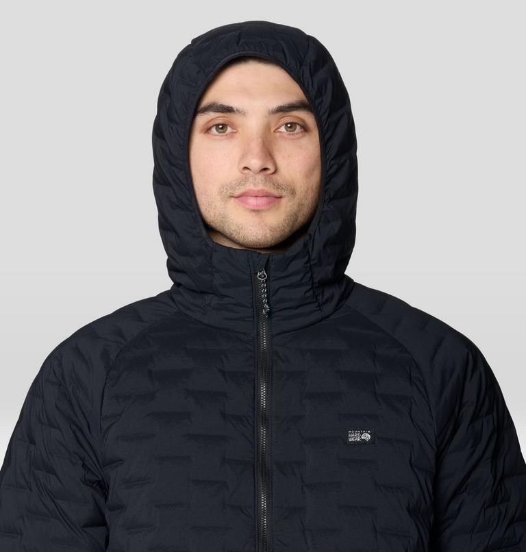 Men's StretchDown Light Hooded Jacket, Color: Black, image 5