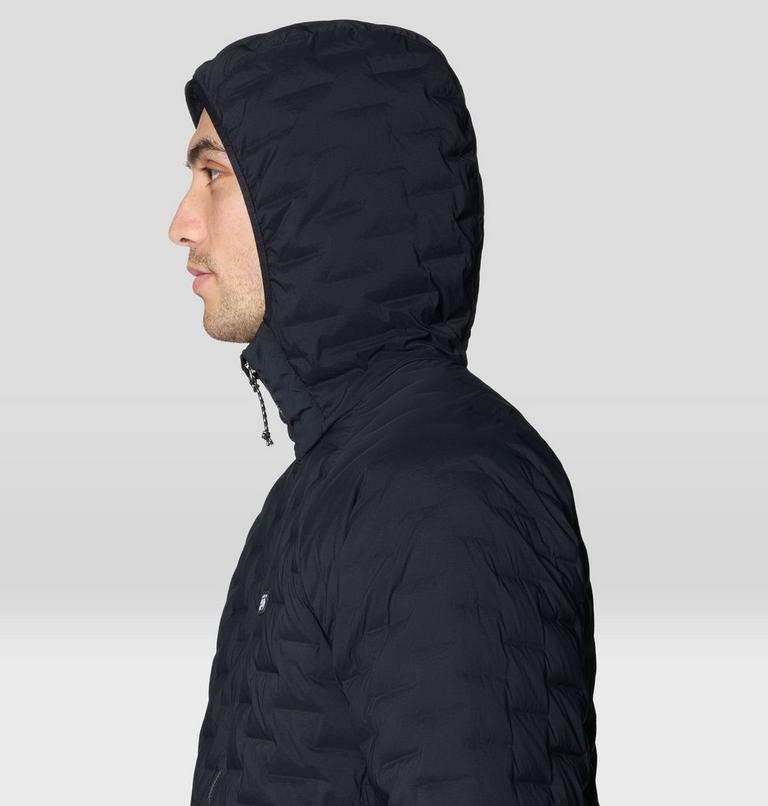 Men's StretchDown Light Hooded Jacket, Color: Black, image 6